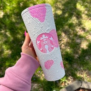 Custom Rhinestone Bling Cowprint Tumbler